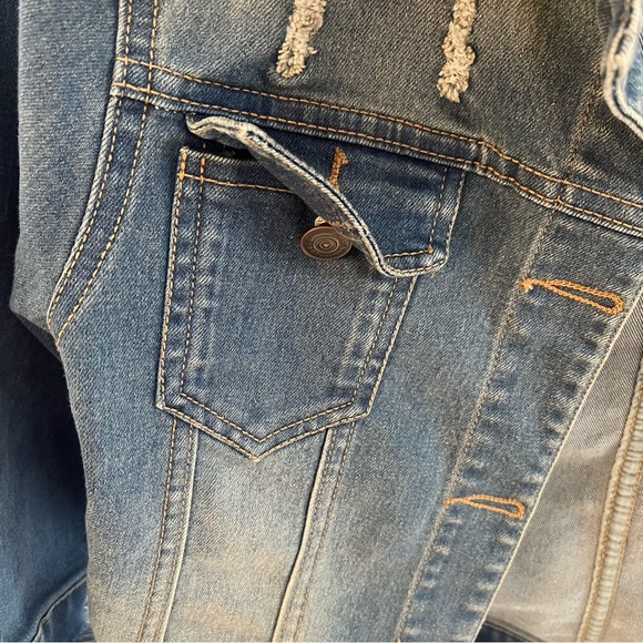 Distressed Girls S Cropped Jean Jacket NST - Picture 2 of 8